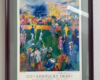 Double signed Leroy Neiman Kentucky Derby print framed and numbered 