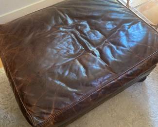 Restoration hardware leather Ottoman 
