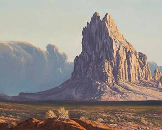 35
Curt Walters
b. 1950
"Shiprock"
Oil on canvas
Signed lower right: Curt Walters; titled by repute
24" H x 48" W
Estimate: $6,000 - $8,000