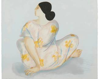 254
R.C. Gorman
1932-2005, Navajo/Diné
"Woman From Maui," 1983
Screenprint in colors on paper
Edition: 28/150, second (final) state (there were also 15 artist proofs)
Signed and dated lower left: R.C. Gorman; the artist's blindstamp, lower left; Editions Press, San Francisco, CA, prntr./pub., and with their blindstamp, lower right
Image/Sheet: 28.5" H x 33.5" W
Estimate: $400 - $600