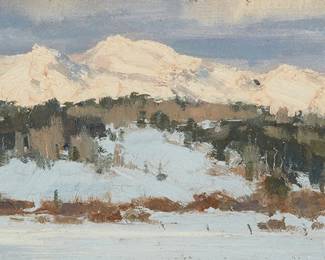 5
Matt Smith
b. 1960
"Distant Light," 1996
Oil on canvasboard
Signed lower right: Matt Smith; signed again, titled, and dated verso
6" H x 10" W
Estimate: $700 - $900