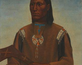 260
Antoine Tzapoff
b. 1945
"Shirt In Bird Quills," 1977
Oil on canvas
Signed and dated lower left: A Tzapoff; titled on the overlap of the stretched canvas, verso
19.8" H x 20" W
Estimate: $1,500 - $2,500