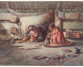 243
Theodore J. Richardson
1855-1914
"Daily Work"
Watercolor on paper
Signed lower left: J. Richardson; titled by repute
7.5" H x 10.5" W
Estimate: $1,000 - $1,500