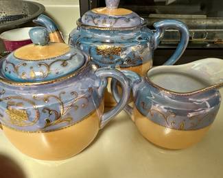 hand painted tea set 