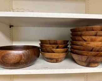 wood salad bowl set