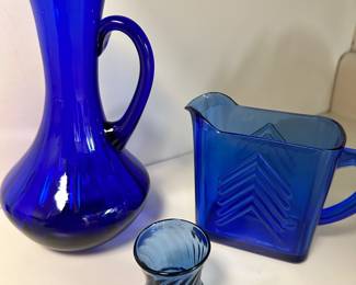 blue glassware