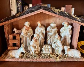 Traditional porcelain nativity scene