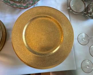 Crescent China gilded 10" dinner plates 12 pc. 