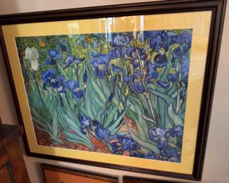 Monet iris print  frame size          26.75"H x 31.5"w 
