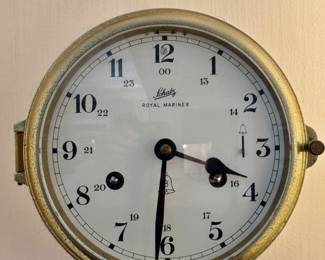 Schatz Royal Mariner brass ship's clock                                            7" diameter & 3.5" d 
