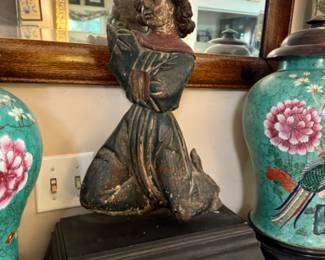Antique Santos figure on stand 