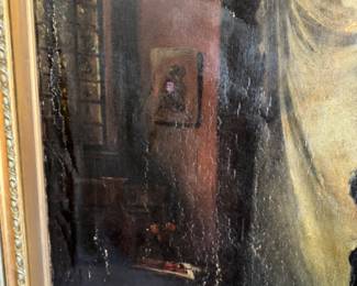 Albert Sterner  (1863-1946) oil on canvas                        63"h x 43"w 