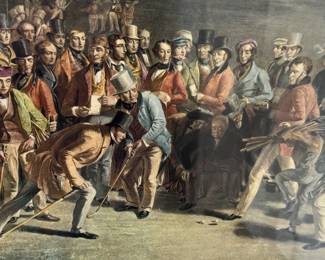 The Golfers - Charles Lees color engraving                                  26.5"h x 38"w frame size