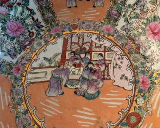 Vintage Rose Medallion bowl 6.5"h x 13.5" diameter