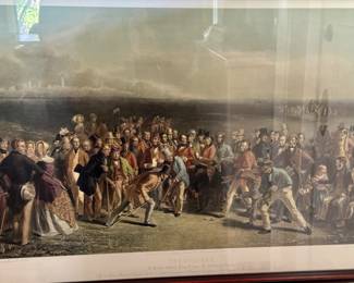 The Golfers - Charles Lees color engraving                                  26.5"h x 38"w frame size