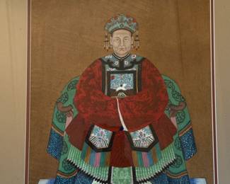 Chinese ancestor watercolor                                                  frame size 27"h x 21.5"w