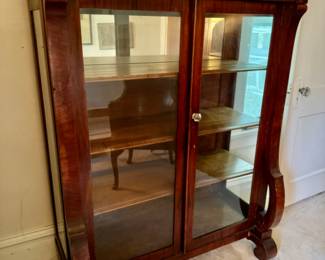 American empire glass door cabinet