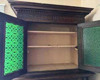  Renaissance-style walnut cabinet                                          80"h x 48.5"w x 20"d 