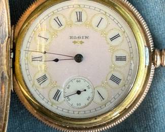 Elgin tricolor gold filled pocket watch