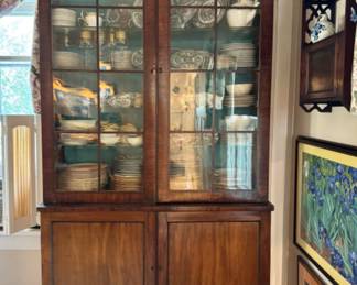 Regency mahogany bookcase cabinet 