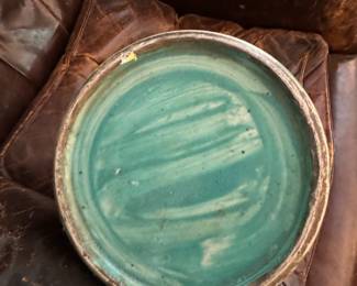 Pr. Chinese vases with wooden lids 19.5" including stand x 9" diameter