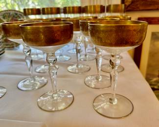 Glastonbury Lotus Goldenrod champagne/cocktail glasses 6" 12 pc. 