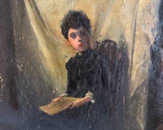 Albert Sterner  (1863-1946) oil on canvas                        63"h x 43"w 