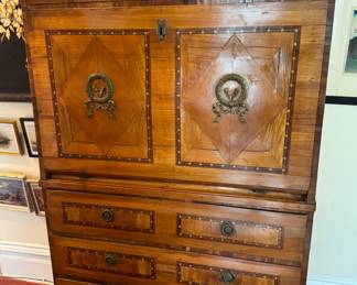 German / Austrian fall-front bureau                                                    63"h x 41"w x 12.5"d