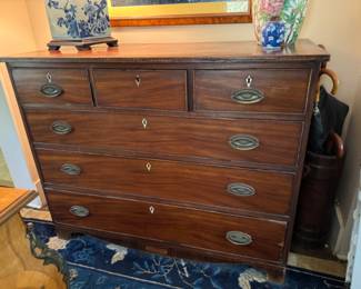 19th c. English mahogany six drawer chest