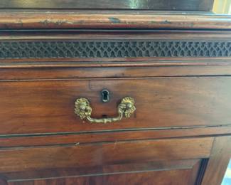 Georgian mahogany step-back cupboard                                    90.5"h x 49"w x 23"d