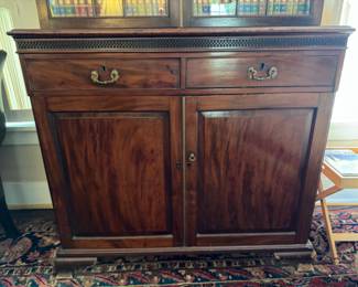 Georgian mahogany step-back cupboard                                    90.5"h x 49"w x 23"d