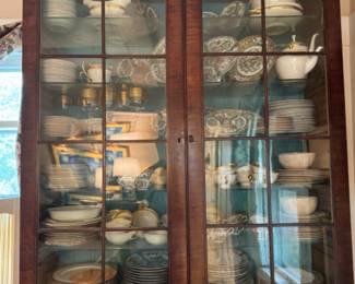 Regency mahogany bookcase cabinet 