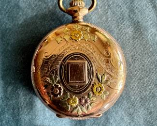 Elgin tricolor gold filled pocket watch