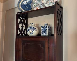 Antique mahogany hanging cupboard                                              21.5"h x 16"w