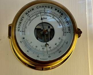 Schatz brass ship's barometer                                                                 7" diameter & 3.5" d 