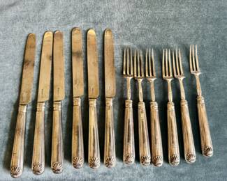 English sterling dessert set