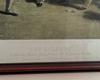 The Golfers - Charles Lees color engraving                                  26.5"h x 38"w frame size