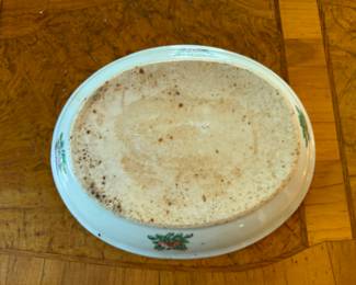 Rose Medallion covered dish    3"h x 10" x 8.5"