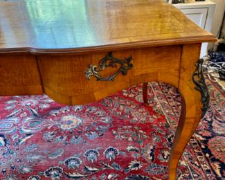 Inlaid French bureau plat                                                        31.5"h x 66.5" w x 35"d