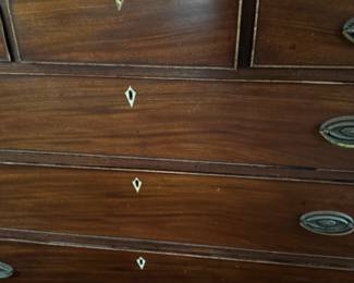 19th c. English mahogany six drawer chest