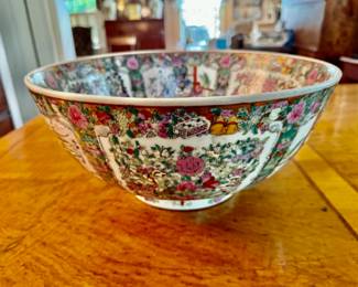 Vintage Rose Medallion bowl 6.5"h x 13.5" diameter