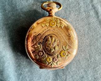 Elgin tricolor gold filled pocket watch 