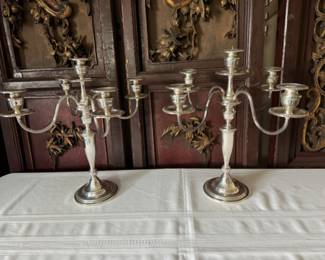 Pair sterling candelabra