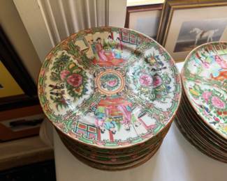 Vintage Rose Medallion plates 8.5" 15 pc.