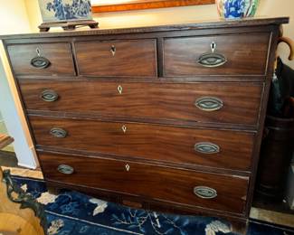 19th c. English mahogany six drawer chest