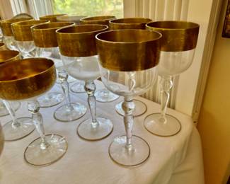 Glastonbury Lotus  goldenrod wine glasses 7.5" 10 pc.