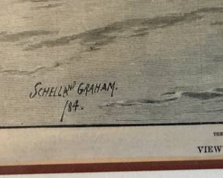 Harper's Weekly view of Chicago river                                            frame size 23.5"h x 25.5"w