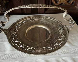 sterling footed plated with handle