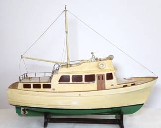 Vintage Wooden Grand Bank Model Boat