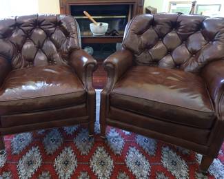 Beautiful Leather Vintage Club Chairs 